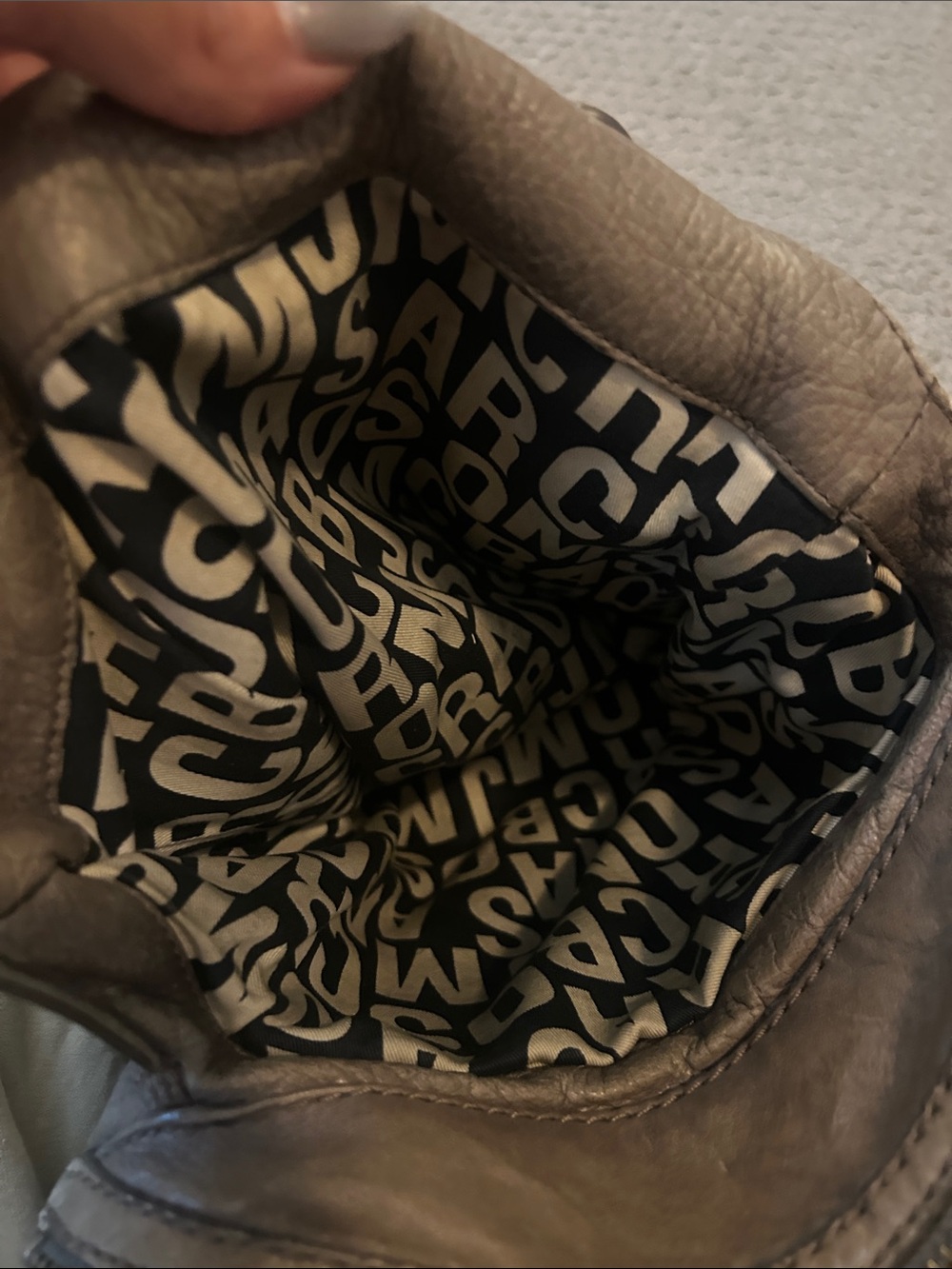 Marc Jacobs Taupe Brown Leather Shoulder Bag with Front Pockets - Picture 10 of 13